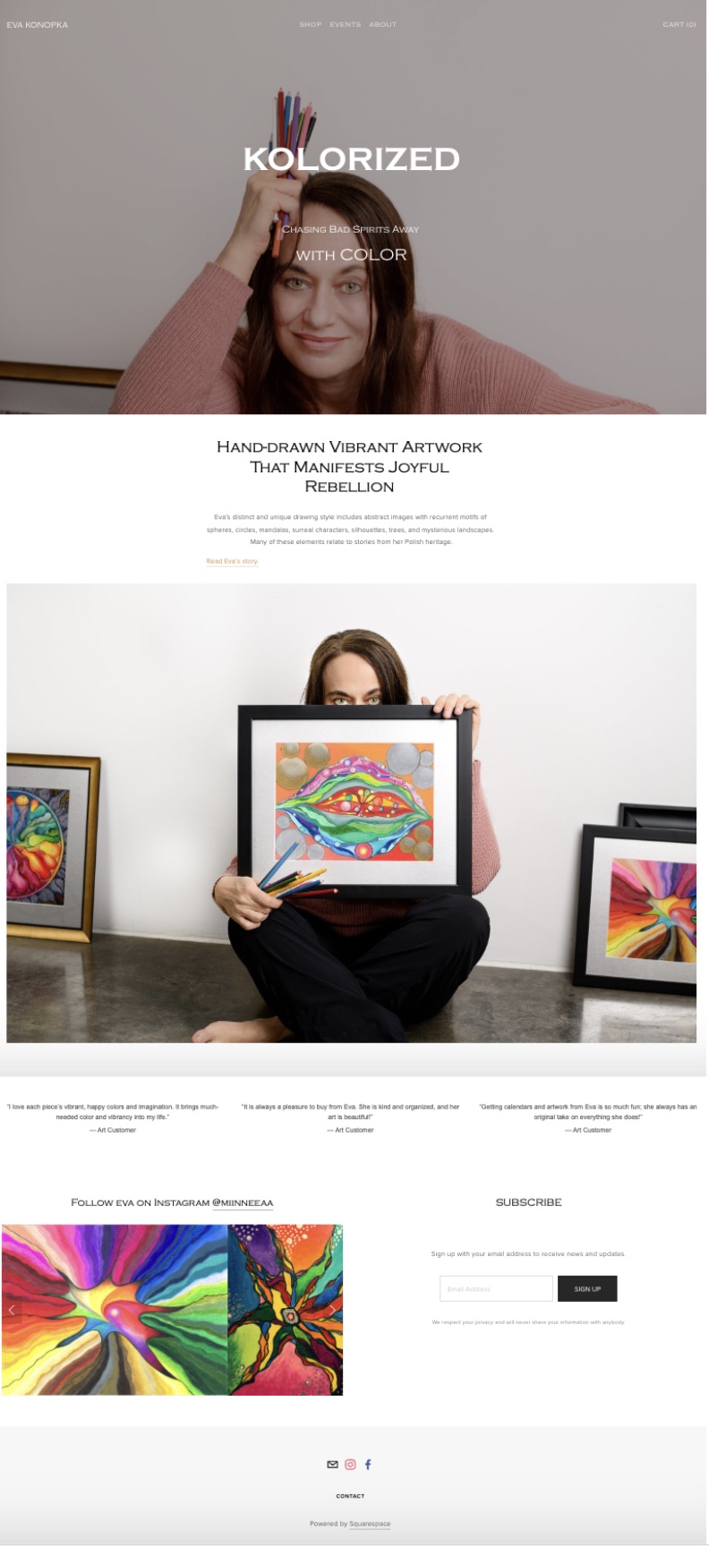 Final homepage design with art sales features